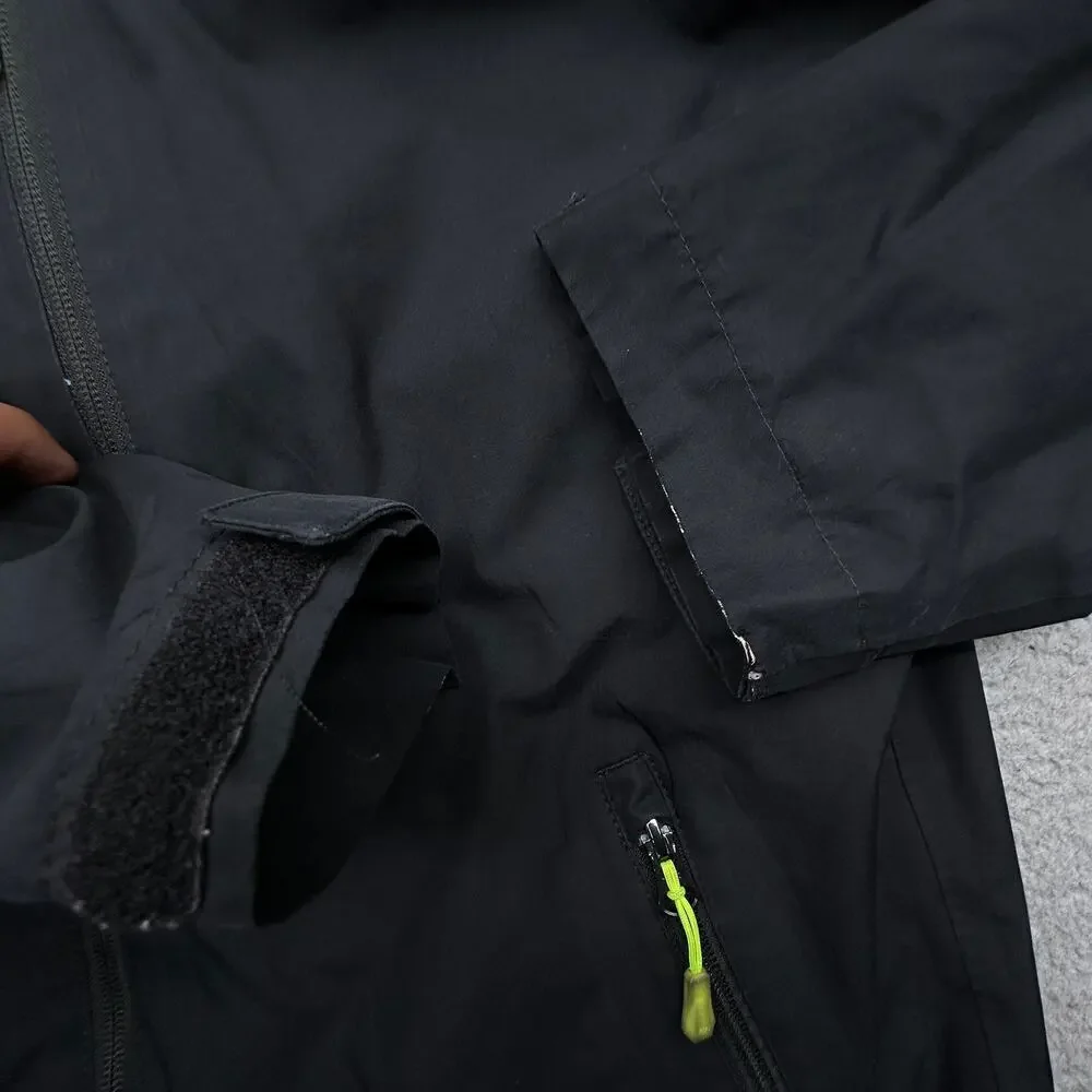 Helly Hansen Crew Hooded Midlayer Jacket Mens Medium Black Polartec Helly Tech